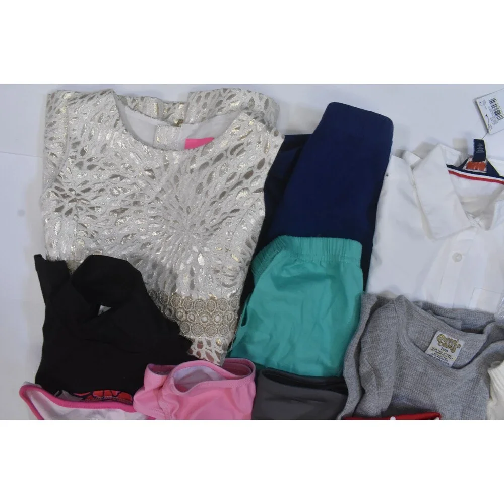Wholesale Bulk Lot Of 13 Girls Size XS 4/5 Mixed Season Tops Bottoms Shorts